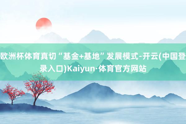 欧洲杯体育真切“基金+基地”发展模式-开云(中国登录入口)Kaiyun·体育官方网站